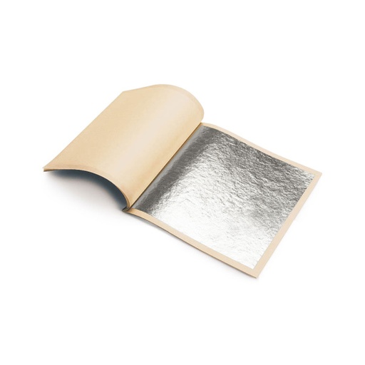 [23000488A] Edible Silver Leaf 80 x 80 mm - Loose - 25 leaves booklet